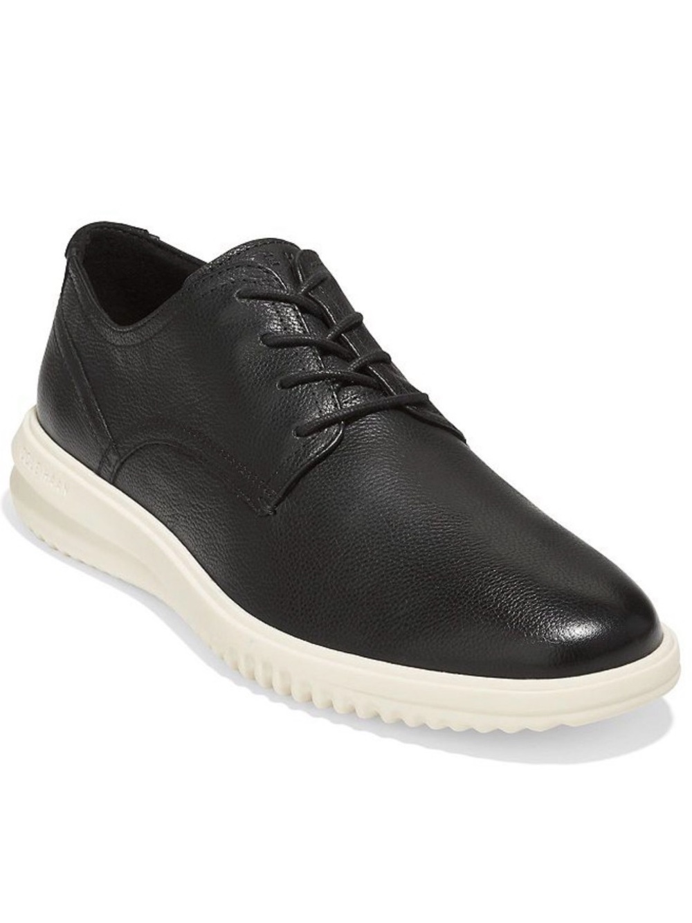Cole Haan Grand Plain Toe Oxford C36934 Black Tumbled Leather Mens